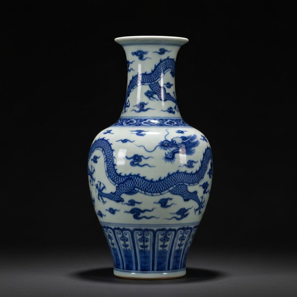 青花云龙纹天球瓶