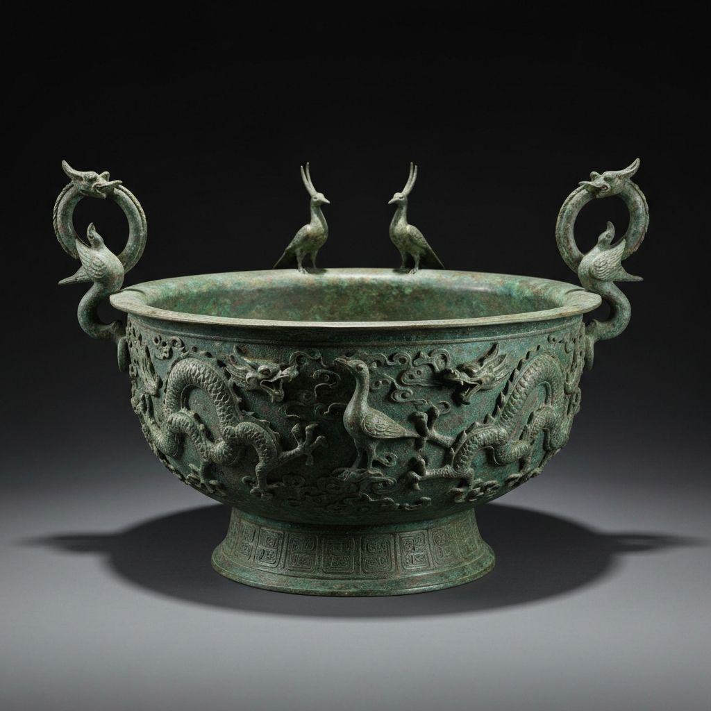 龙凤纹青铜盘