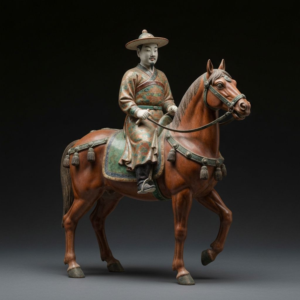 彩绘骑马俑